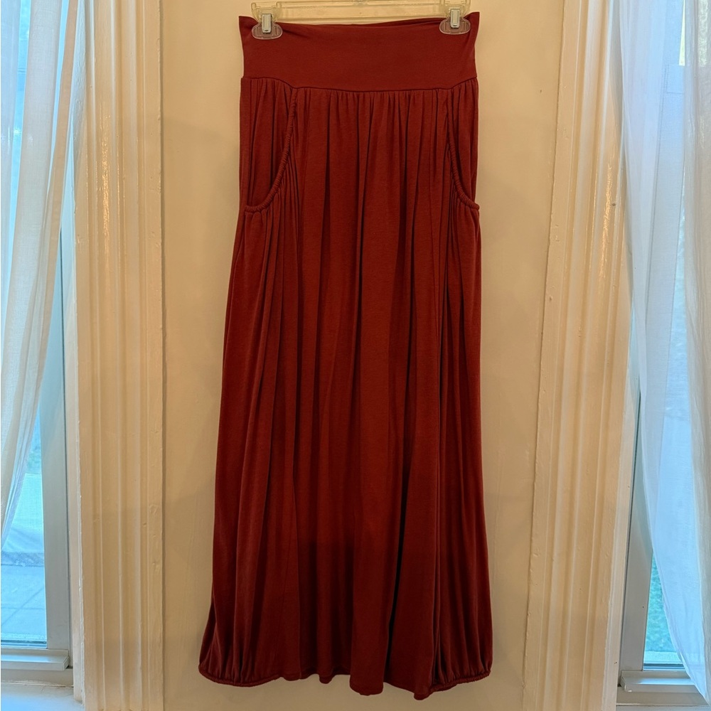 Garnet Hill A-Line Skirt in Rich Red